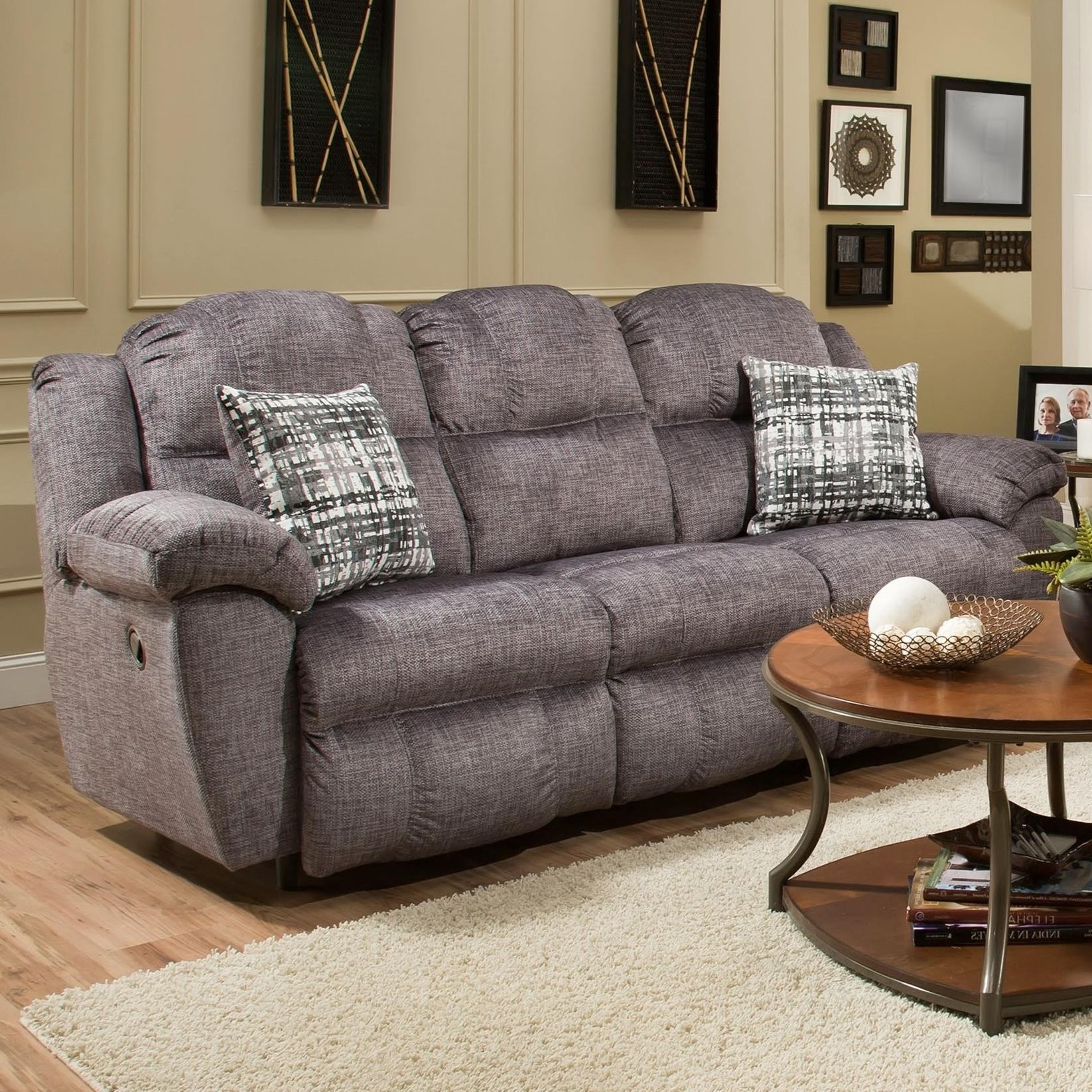 Leather reclining sofa with usb port outlet